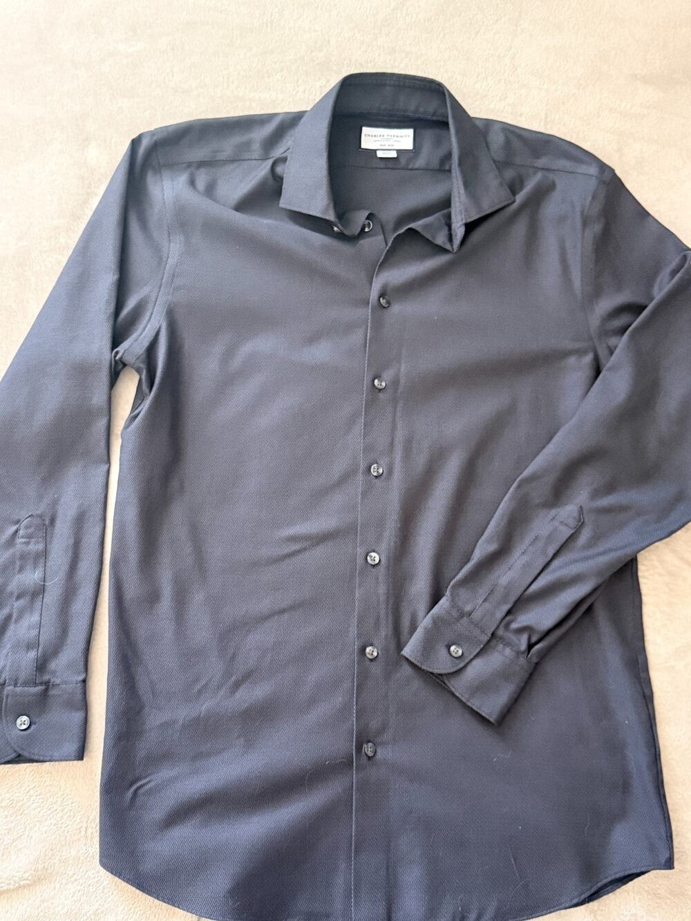 Charles Tyrwhitt Non-Iron Slim Fit Navy Dress Shirt NWOT